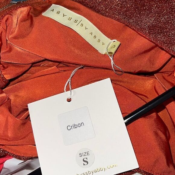 Abyss by abby Dress Womens Small one sleeve ruched back zipper Metallic Bodycon - Picture 4 of 14